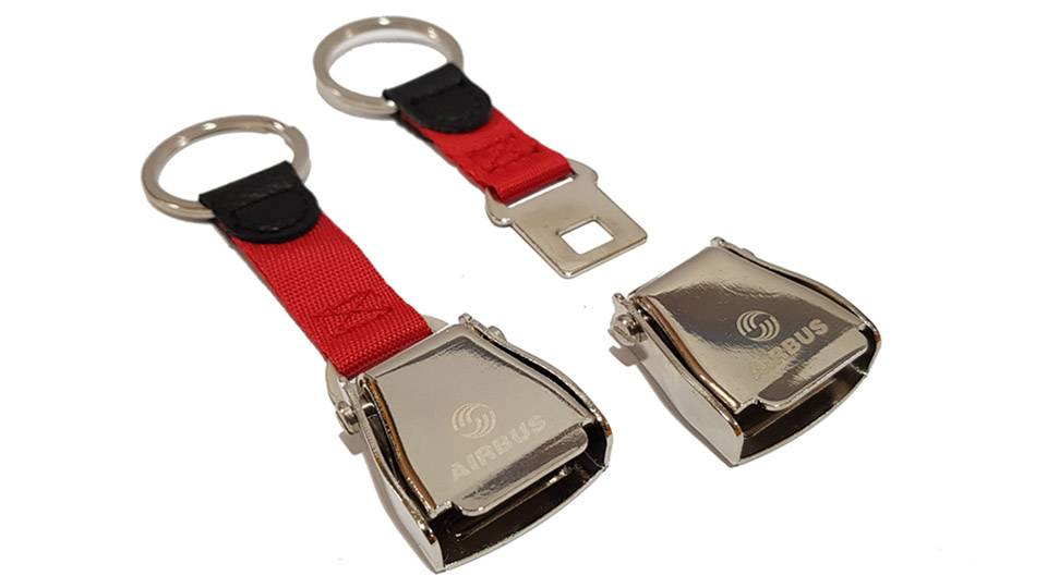 Airbus Seat Belt Keychain Red